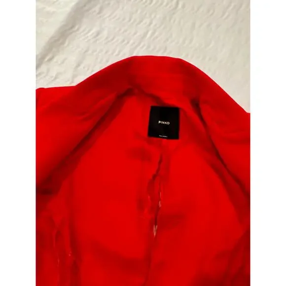 Pinko Moto Zip Blazer Women’s IT 36 US 6 Medium Red Y2K Biker McQueen - Picture 11 of 16